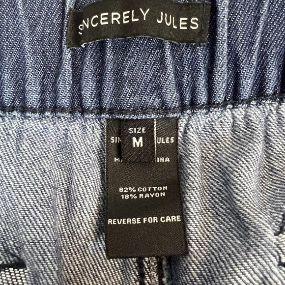 Sincerely Jules Pants Womens Medium Parachute Cargo Wide Leg Baggy Elastic Waist - Picture 8 of 12